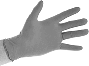 Image of ProductInUse. Front orientation. Gloves. Durable Neoprene Disposable Gloves.