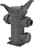 Image of Product. Shown with Socket-Connect Pipe Connections. Front orientation. Strainers. PVC Basket Strainers.