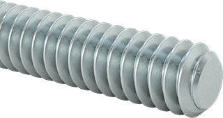 Image of Product. Front orientation. Low-Strength Zinc-Plated Steel Threaded Rod, 10-24 Thread Size, 6 Feet Long.