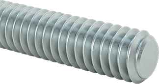 Image of Product. Front orientation. Low-Strength Zinc-Plated Steel Threaded Rod, 12-24 Thread Size, 6 Feet Long.