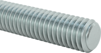 Image of Product. Front orientation. Low-Strength Zinc-Plated Steel Threaded Rod, 3/8"-16 Thread Size, 6 Feet Long.