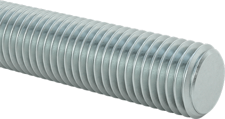 Image of Product. Front orientation. Low-Strength Zinc-Plated Steel Threaded Rod, 1-1/8"-7 Thread Size, 6 Feet Long.