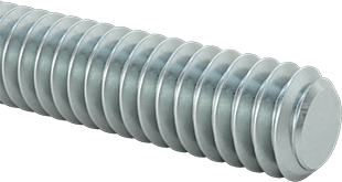 Image of Product. Front orientation. Low-Strength Zinc-Plated Steel Threaded Rod, 5-40 Thread Size, 6 Feet Long.
