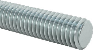 Image of Product. Front orientation. Low-Strength Zinc-Plated Steel Threaded Rod, 10-32 Thread Size, 6 Feet Long.