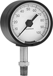 Image of Product. Front orientation. Pressure Gauges. Extreme-Temperature Pressure Gauges, Single Scale, Bottom Connection.