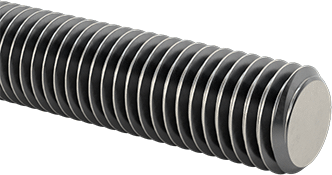 Image of Product. Front orientation. 18-8 Stainless Steel Threaded Rod, 1/4"-28 Thread Size, 8 Feet Long.