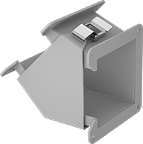Image of Product. Front orientation. Raceway and Fittings. Dust-Resistant Raceway and Fittings, 45° Elbow Connectors.
