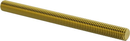 Image of Product. Front orientation. Grade B7 Medium-Strength Steel Threaded Rod, Zinc Yellow-Chromate Plated, M8 x 1.25 mm Thread, 100 mm Long.