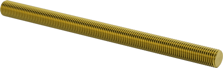 Image of Product. Front orientation. Grade B7 Medium-Strength Steel Threaded Rod, Zinc Yellow-Chromate Plated, M20 x 2.5 mm Thread, 300 mm Long.