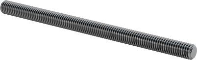 Image of Product. Front orientation. Grade B7 Medium-Strength Steel Threaded Rod, 10-32 Thread Size, 3" Long.