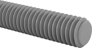 Image of Product. Front orientation. Grade B7 Medium-Strength Steel Threaded Rod, 10-32 Thread Size, 4 Feet Long.