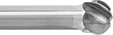 Image of Product. Front orientation. ZoomedIn view. Burs. Extra-Long Burs for Soft Metals and Plastic, Ball, Fluted Tooth.