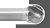 Image of ProductInUse. Side1 orientation. Burs. Extra-Long Burs for Soft Metals and Plastic, Ball.