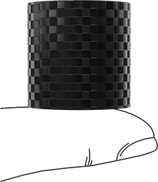 Image of Product. Side1 orientation. Contains SizingReference. Vibration Damping Unthreaded Spacer, 1" OD, 1" Long, for 1/2" Screw Size.