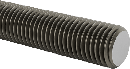 Image of Product. Front orientation. Class 8.8 Medium-Strength Steel Threaded Rod, M24 x 3 mm Thread Size, 2 M Long.