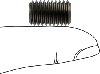 Image of Product. Side1 orientation. Contains SizingReference. Class 8.8 Medium-Strength Steel Threaded Rod, M10 x 1.5 mm Thread Size, 16 mm Long.