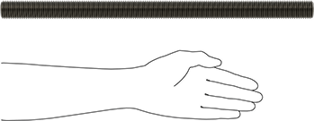 Image of Product. Side1 orientation. Contains SizingReference. Class 8.8 Medium-Strength Steel Threaded Rod, M30 x 3.5 mm Thread Size, 500 mm Long.