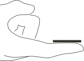 Image of Product. Side1 orientation. Contains SizingReference. Class 8.8 Medium-Strength Steel Threaded Rod, M4 x 0.7 mm Thread Size, 40 mm Long.