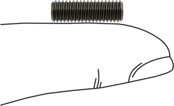 Image of Product. Side1 orientation. Contains SizingReference. Class 8.8 Medium-Strength Steel Threaded Rod, M5 x 0.8 mm Thread Size, 16 mm Long.