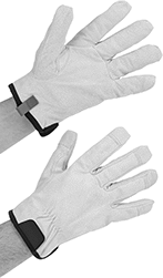 Image of ProductInUse. Gloves. Front orientation. Gloves. Leather Cut-Protection Gloves.