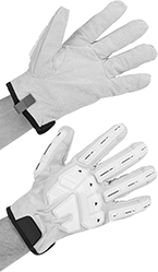 Image of ProductInUse. Gloves with Knuckle Guards. Front orientation. Gloves. Leather Cut-Protection Gloves.
