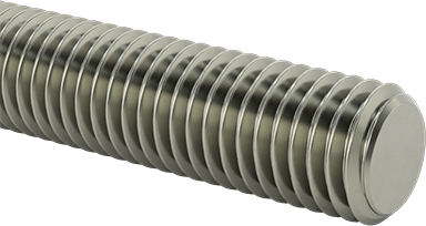 Image of Product. Front orientation. Grade B16 Medium-Strength Steel Threaded Rod, 5/8"-11 Thread Size, 12 Feet Long.