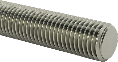 Image of Product. Front orientation. Grade B16 Medium-Strength Steel Threaded Rod, 7/8"-9 Thread Size, 12 Feet Long.