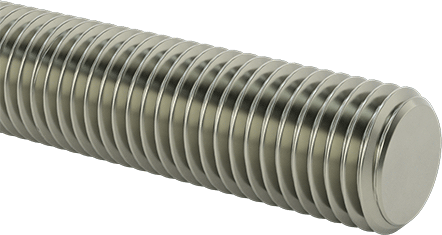 Image of Product. Front orientation. Grade B16 Medium-Strength Steel Threaded Rod, 1-1/8"-7 Thread Size, 1 Foot Long.