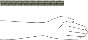 Image of Product. Side1 orientation. Contains SizingReference. Grade B16 Medium-Strength Steel Threaded Rod, 1-1/8"-7 Thread Size, 1 Foot Long.