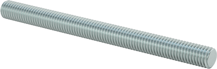 Image of Product. Front orientation. Medium-Strength Threaded Rod, Class 8.8 Zinc-Plated Steel, M8 x 1.25 mm Thread, 100 mm Long.