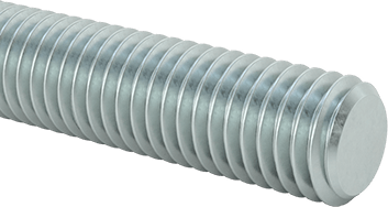 Image of Product. Front orientation. Medium-Strength Threaded Rod, Class 8.8 Zinc-Plated Steel, M10 x 1.5 mm Thread, 300 mm Long.