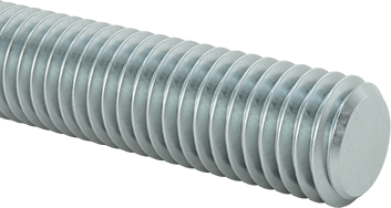 Image of Product. Front orientation. Medium-Strength Threaded Rod, Class 8.8 Zinc-Plated Steel, M10 x 1.5 mm Thread, 2 M Long.