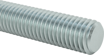 Image of Product. Front orientation. Medium-Strength Threaded Rod, Class 8.8 Zinc-Plated Steel, M12 x 1.75mm Thread, 300 mm Long.