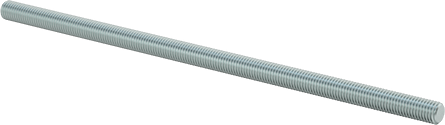 Image of Product. Front orientation. Medium-Strength Threaded Rod, Class 8.8 Zinc-Plated Steel, M12 x 1.75mm Thread, 300 mm Long.