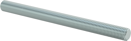 Image of Product. Front orientation. Medium-Strength Threaded Rod, Class 8.8 Zinc-Plated Steel, M24 x 3 mm Thread, 300 mm Long.