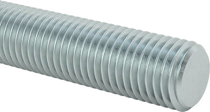 Image of Product. Front orientation. Medium-Strength Threaded Rod, Class 8.8 Zinc-Plated Steel, M24 x 3 mm Thread, 300 mm Long.