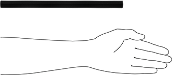 Image of Product. Side1 orientation. Contains SizingReference. Medium-Strength Threaded Rod, M20 x 2.5 mm Thread Size, 300 mm Long.