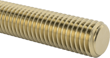 Image of Product. Front orientation. Grade B7 Medium-Strength Steel Threaded Rod, Zinc Yellow-Chromate Plated, 5/8"-11 Thread Size, 3 Feet Long.
