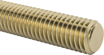 Image of Product. Front orientation. Grade B7 Medium-Strength Steel Threaded Rod, Zinc Yellow-Chromate Plated, 1/2"-13 Thread Size, 6 Feet Long.