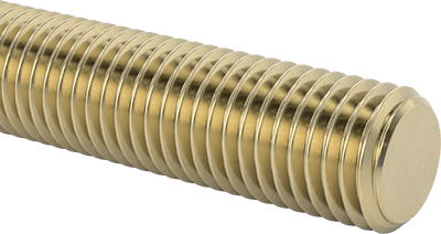 Image of Product. Front orientation. Grade B7 Medium-Strength Steel Threaded Rod, Zinc Yellow-Chromate Plated, 3/4"-10 Thread Size, 1 Foot Long.