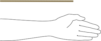 Image of Product. Side1 orientation. Contains SizingReference. Grade B7 Medium-Strength Steel Threaded Rod, Zinc Yellow-Chromate Plated, 5/16"-18 Thread Size, 1 Foot Long.