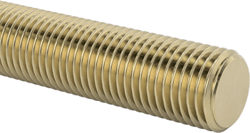 Image of Product. Front orientation. Grade B7 Medium-Strength Steel Threaded Rod, Zinc Yellow-Chromate Plated, 3/8"-24 Thread Size, 1 Foot Long.