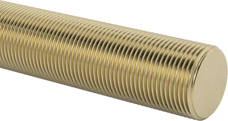 Image of Product. Front orientation. Grade B7 Medium-Strength Steel Threaded Rod, Zinc Yellow-Chromate Plated, 1-1/4"-12 Thread Size, 3 Feet Long.