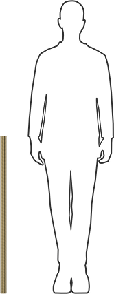 Image of Product. Side1 orientation. Contains SizingReference. Grade B7 Medium-Strength Steel Threaded Rod, Zinc Yellow-Chromate Plated, 1-1/2"-12 Thread Size, 3 Feet Long.