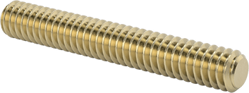 Image of Product. Front orientation. Grade B7 Medium-Strength Steel Threaded Rod, Zinc Yellow-Chromate Plated, 1/4"-20 Thread Size, 1-3/4" Long.