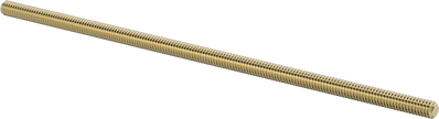 Image of Product. Front orientation. Grade B7 Medium-Strength Steel Threaded Rod, Zinc Yellow-Chromate Plated, 1/4"-20 Thread Size, 8" Long.