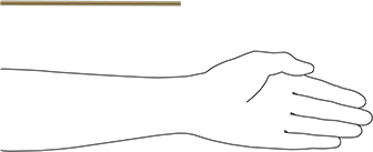 Image of Product. Side1 orientation. Contains SizingReference. Grade B7 Medium-Strength Steel Threaded Rod, Zinc Yellow-Chromate Plated, 1/4"-20 Thread Size, 8" Long.