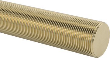 Image of Product. Front orientation. Grade B7 Medium-Strength Steel Threaded Rod, Zinc Yellow-Chromate Plated, 1-1/2"-12 Thread Size, 1 Foot Long.