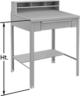 Image of Product. Front orientation. Contains Annotated. Desks. Stand-Up-Height Desks, Style A.