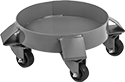 Image of Product. Style D. Front orientation. Drum Dollies. Stable-Ride Drum Dollies, Painted Steel Body, Smooth Platform—Lipped, Style D.